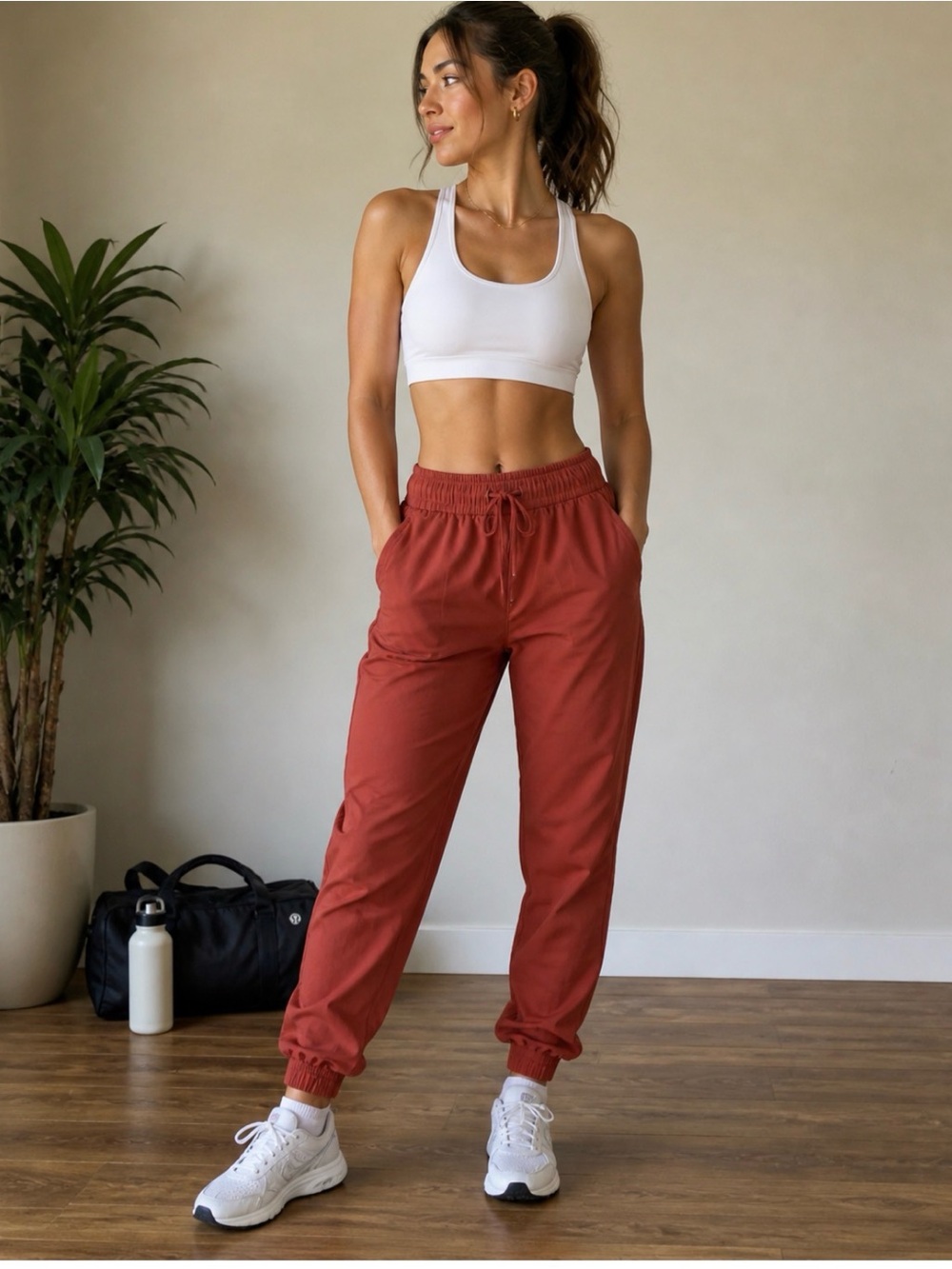 Lululemon Rust High-Rise Drawstring Jogger Pants